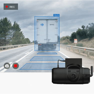 AI Dashcams for trucking industry showing real-time feed from a truck.
