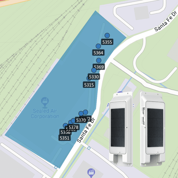Asset Tracking shows GPS trailer trackers and trailers withing a defined Geofence.